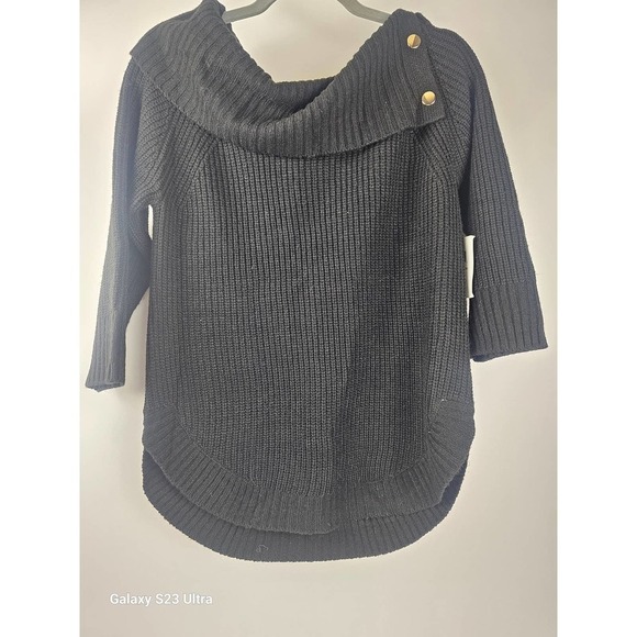 Women's szSP, Oversized fold down neck, black, 89th and Madison, NWT - Picture 4 of 8